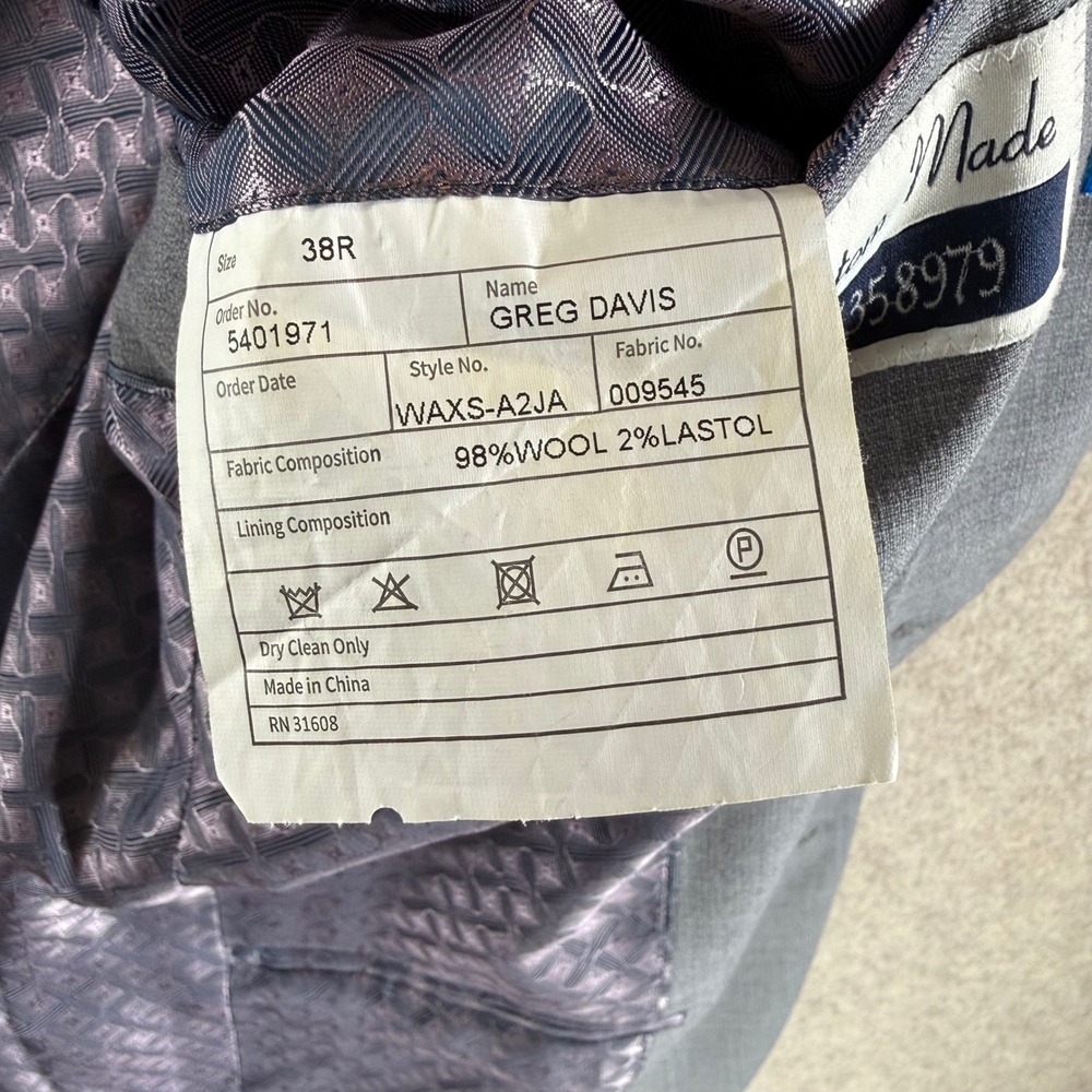 Jos. A. Bank Blazer 38R Grey Wool‎ Blend 1905 Collection Sport Coat WAXS-A2JA - Picture 12 of 12